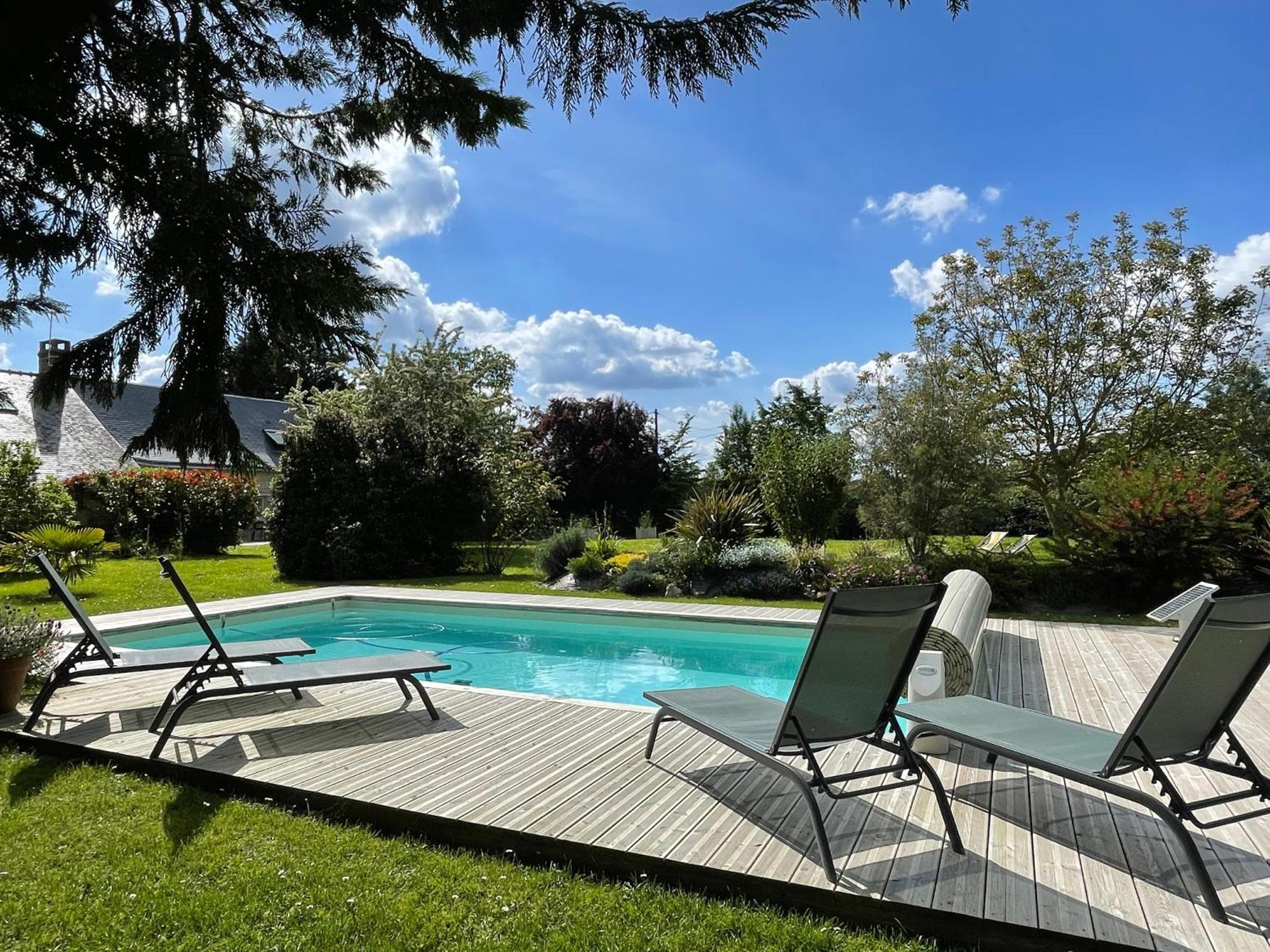 Chambres D Hotes Avec Piscine Et Spa La Foliere Saumur Villebernier Exteriör bild